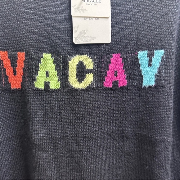 Miracle “VACAY” Oversized Knit Sweater – Black Size M - Picture 2 of 3